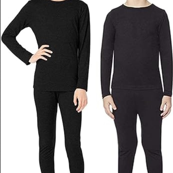32 Degrees Heat Shirt and Legging Baselayer Kids Size Large Black 2 Pc‎ Set NEW - Picture 1 of 6